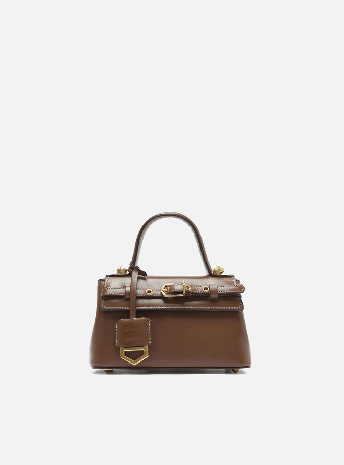 Tiracolo Marrom Couro Pequena Bag Charm Victória