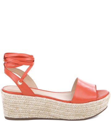 Flatform Lace-up Couro New-Apricot