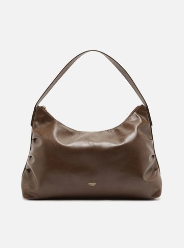 Arezzo — Bolsa Hobo Marrom Grande Franzida