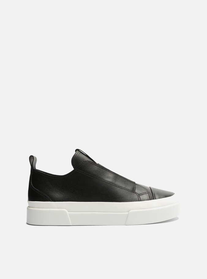 Tênis Slip On Preto Couro ZZ Mov Elástico