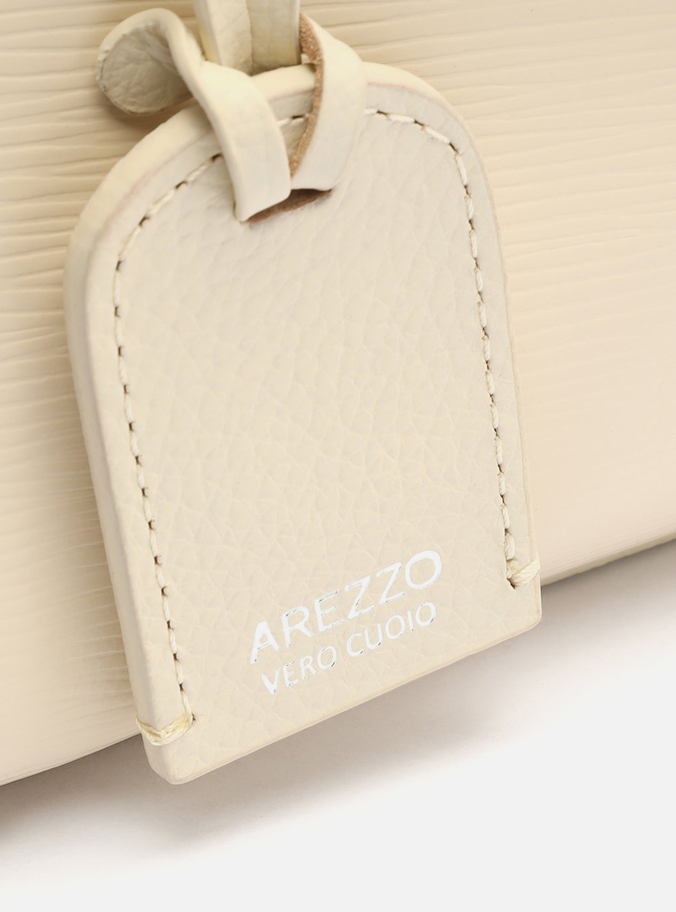 Bolsa Tote Off-White Couro Wave Bella Pequena