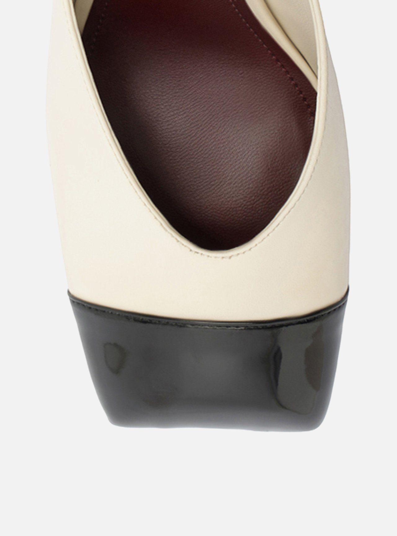 Mule Off-White Salto Bloco Cap Toe Preto — foto 5