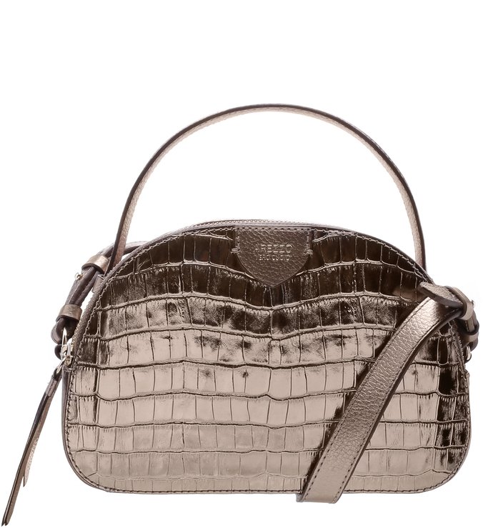 Bolsa Tiracolo Couro Croco Rafa Pequena New Titanium