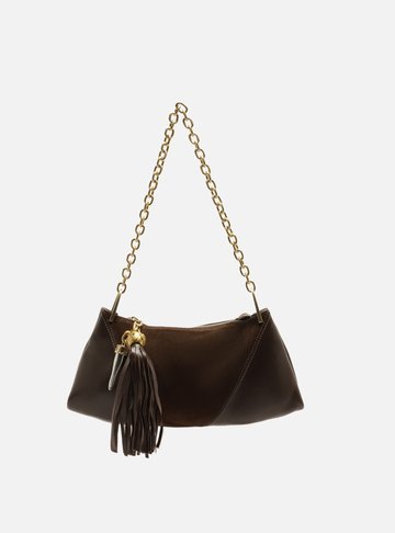 Arezzo — Bolsa Shoulder Marrom Couro Média Corrente