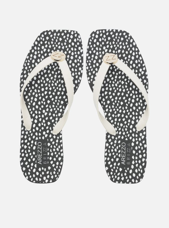 Chinelo Estampado Metal ZZ Bico Quadrado