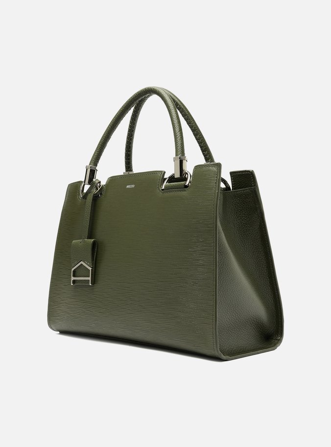 Bolsa Tote Verde Couro Abraccio Grande