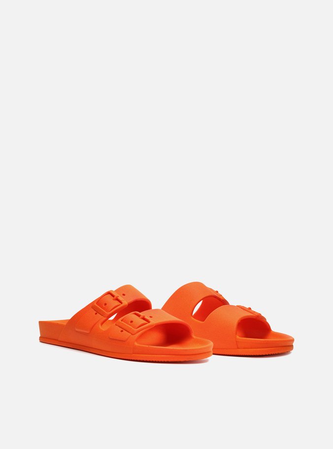 Chinelo Slide Laranja Fivelas Brizza