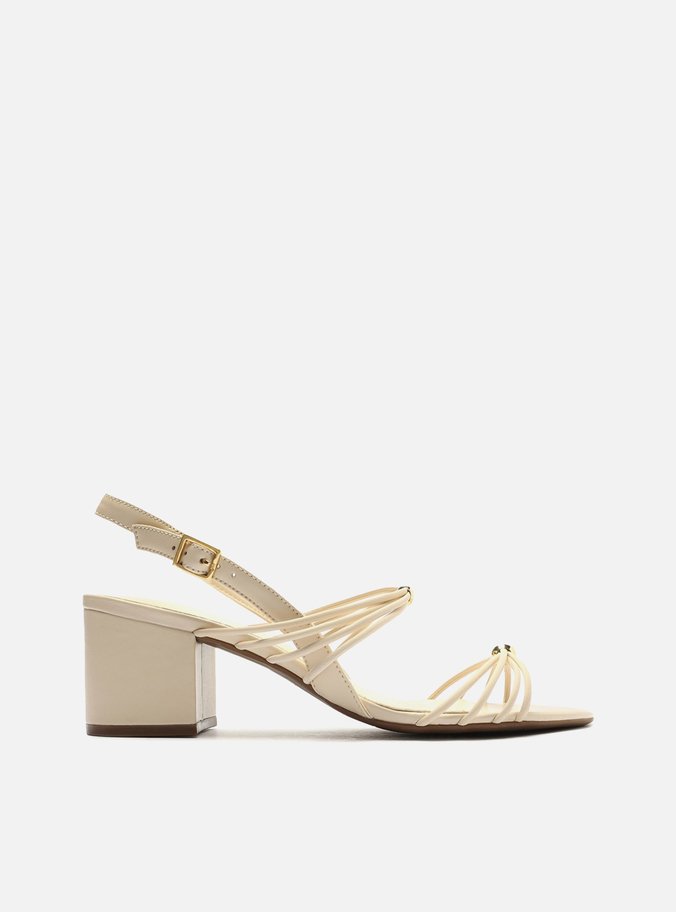 Off White Sandalia Arezzo Esferas Sandália Off-White Bloco Tiras