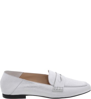 Mocassim Couro Prata Basic