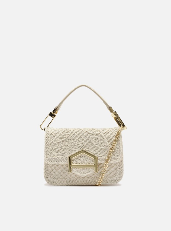 Bolsa Tiracolo Off White Couro A001 Pequena Bordado