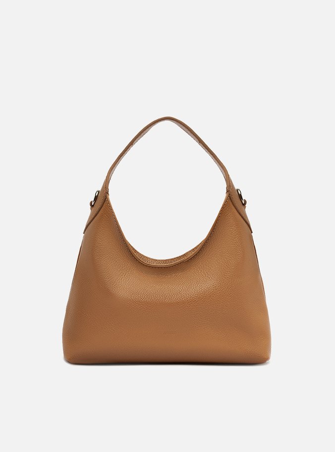 Bolsa Tiracolo Marrom Couro Média Alça Dupla