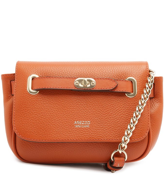 Bolsa Tiracolo Couro Rafa Pequena Mandarine
