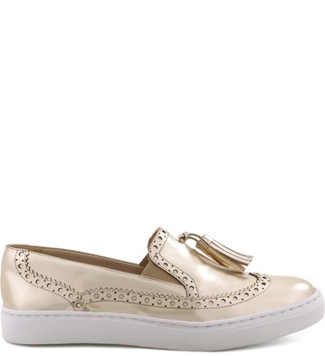 Slip-on Barbicacho Couro Platina