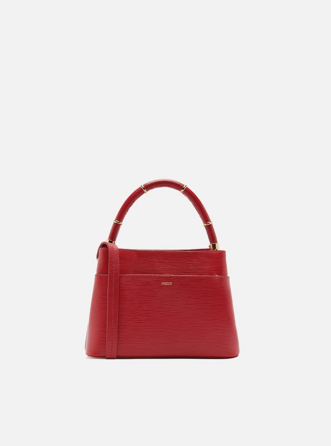 Bolsa Tote Vermelha Couro Pequena Anéis