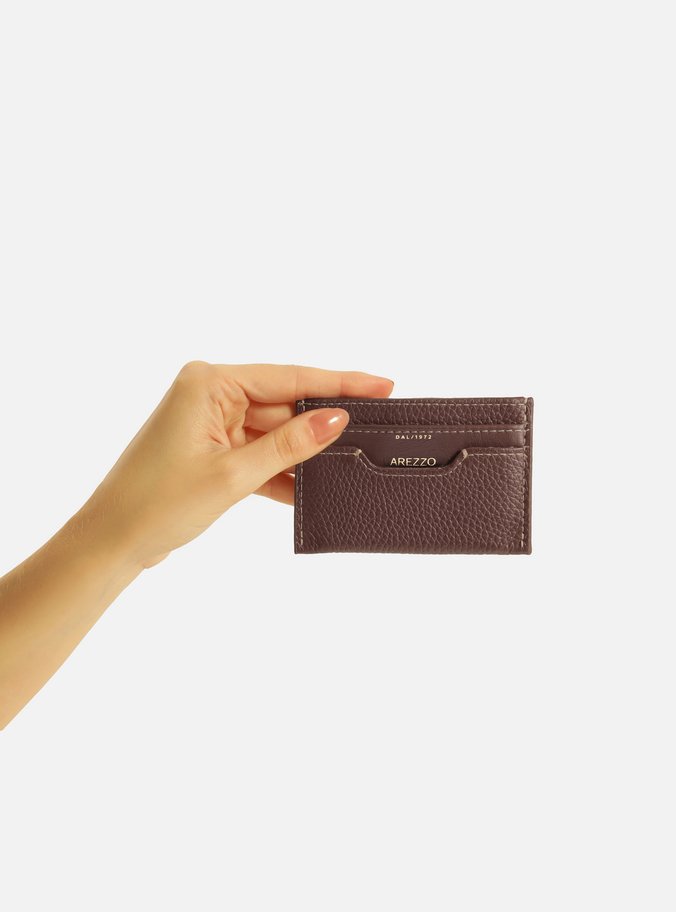 Porta-Cartão Vermelho Couro  Pequeno