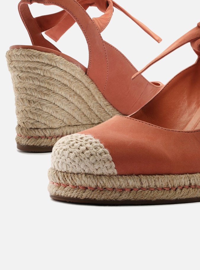 Espadrille Rosa Nobuck Anabela Lace Up