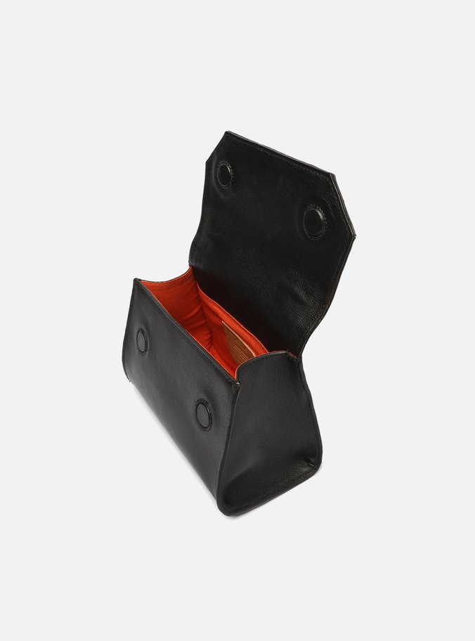 Bolsa Tiracolo Preta Couro Olivia Pequena