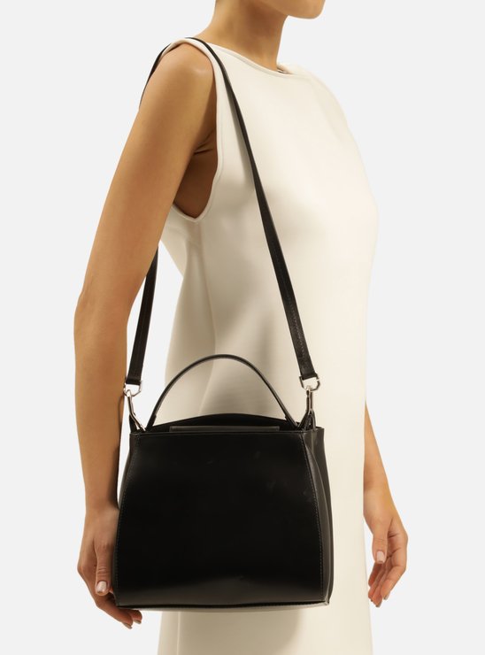 Bolsa Tote Preta Couro Esther Média