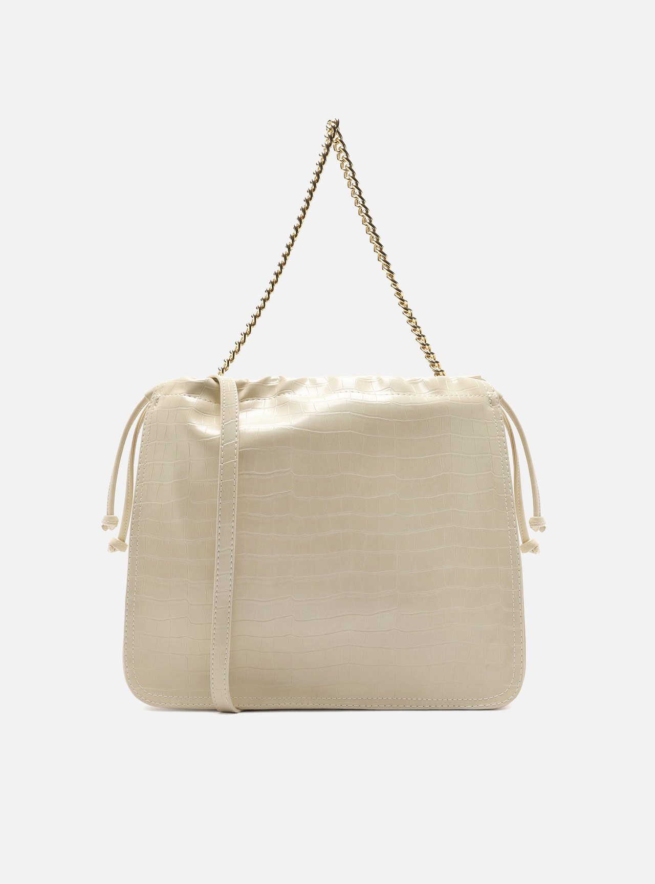 Bolsa Tote Off White Média Croco Corrente — foto 3