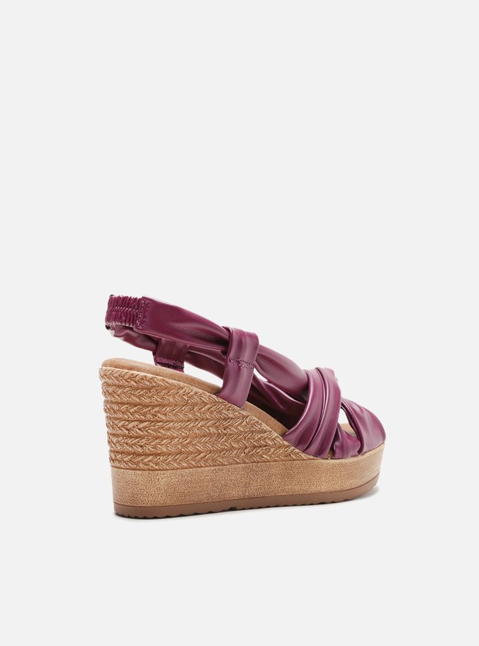 Sandália Vermelha Plataforma Nó Sling Back Cassis
