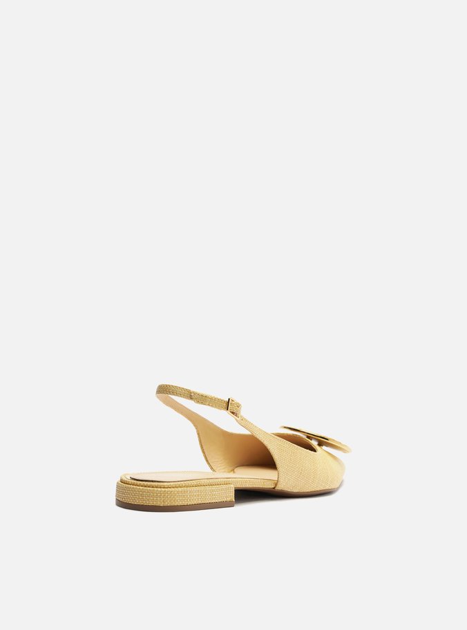 Sapatilha Bege Ráfia Slingback Circle