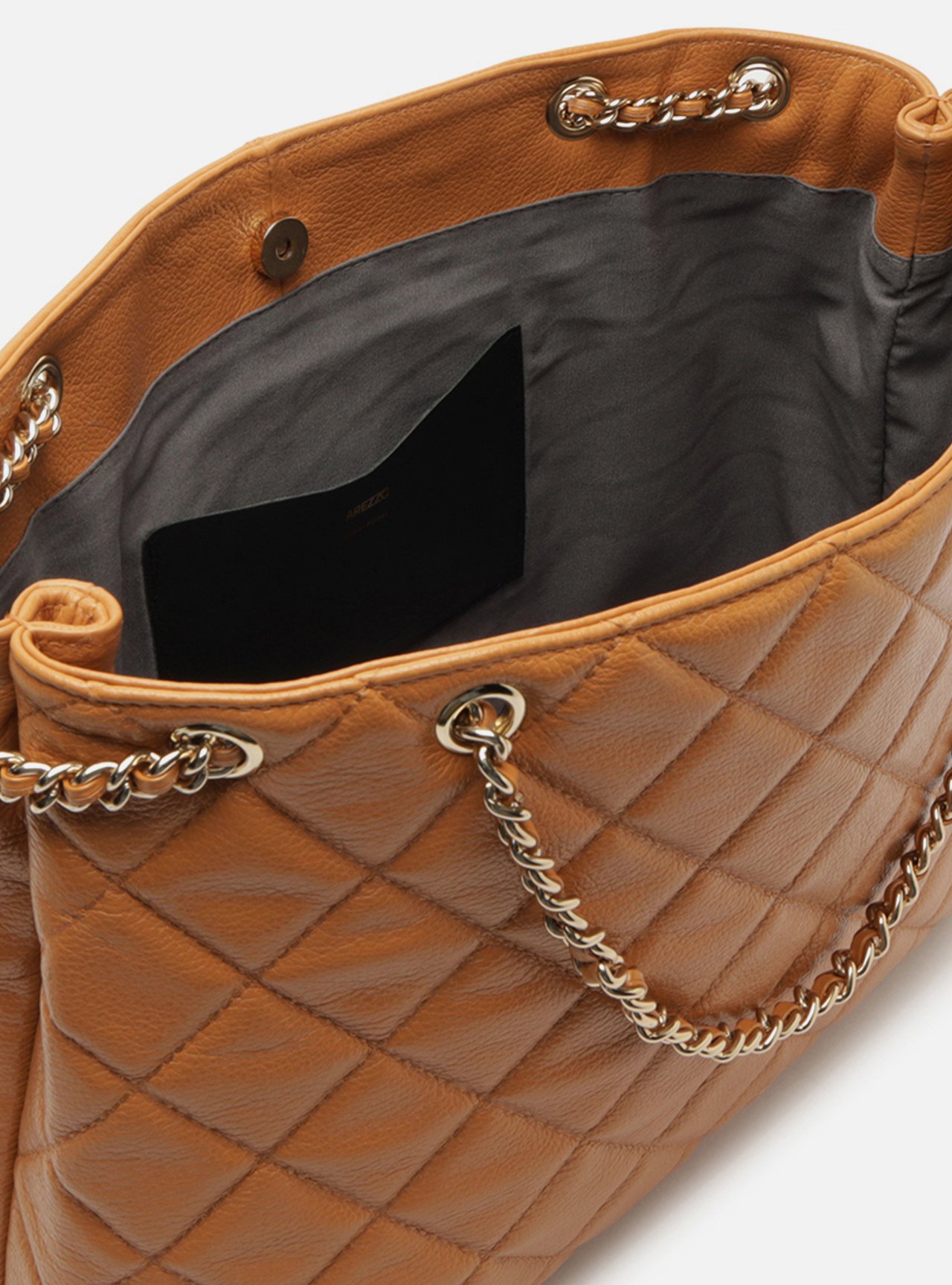 Bolsa Tote Marrom Couro Matelassê Gab Grande — foto 4