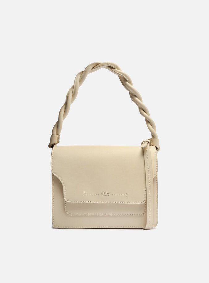 Bolsa Tiracolo Off-White Couro Lana Média
