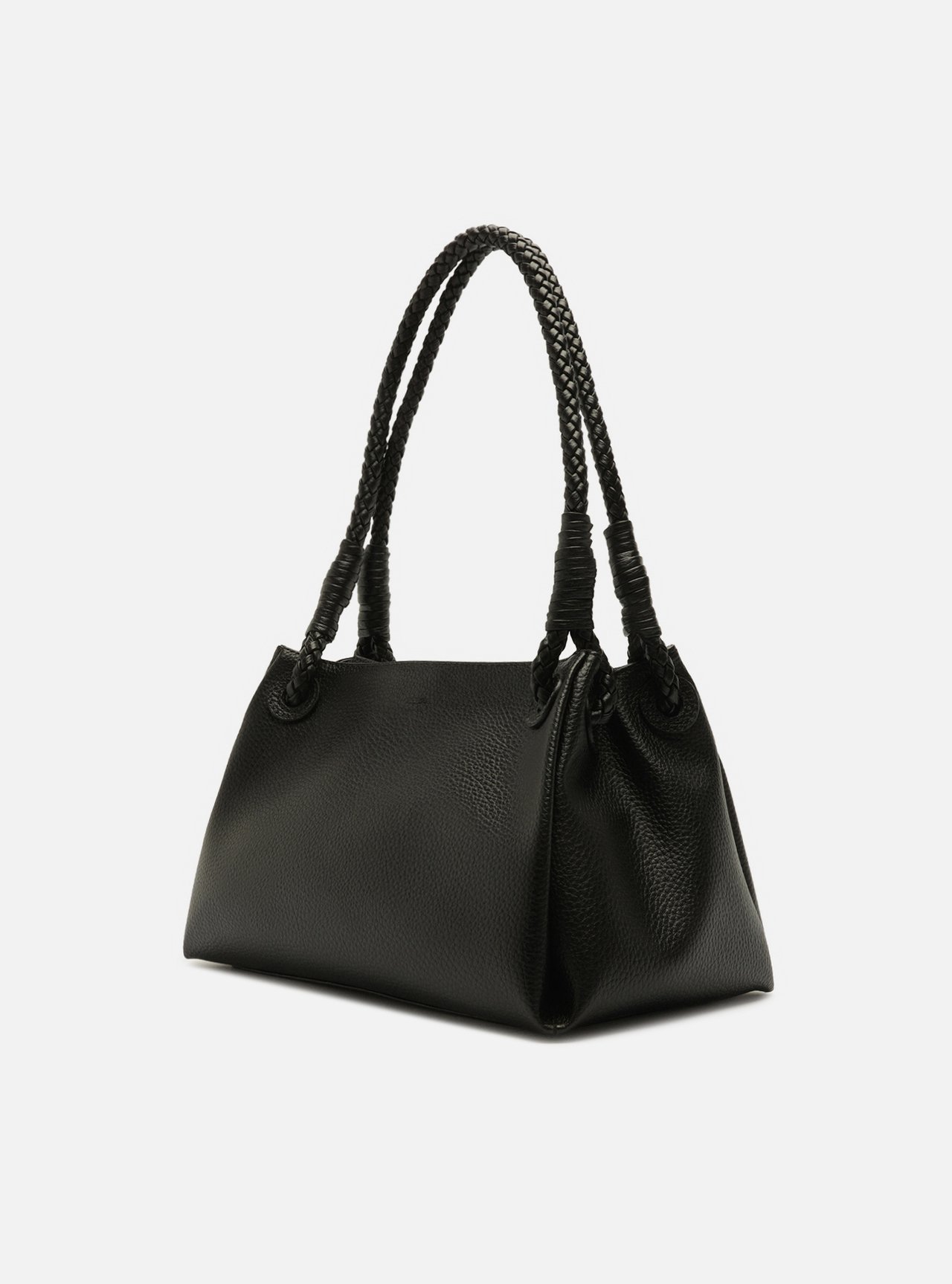 Bolsa Shoulder Preta Média Alça Trançada — foto 2
