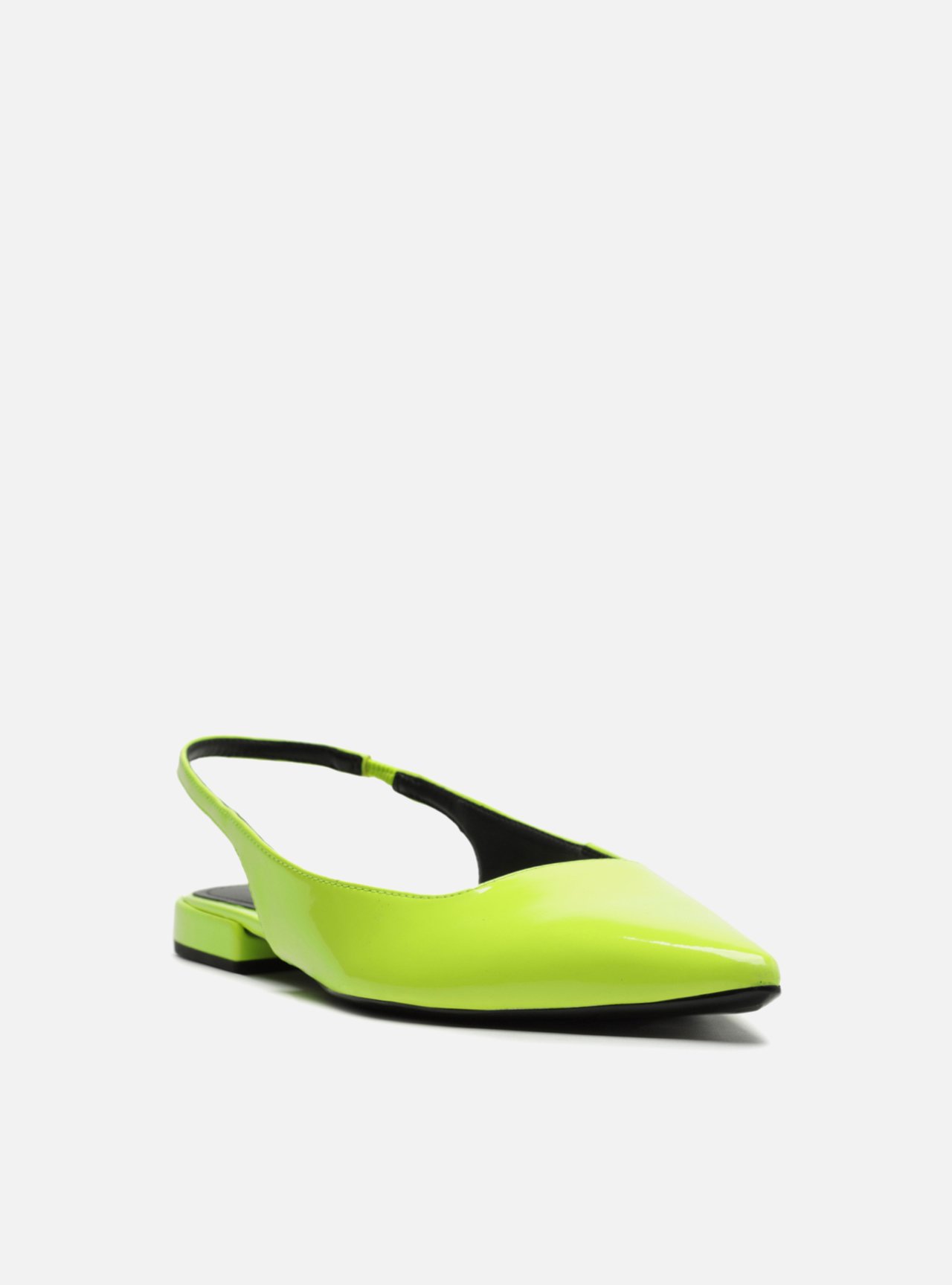 Sapatilha Verde Verniz Bico Fino Slingback — foto 2