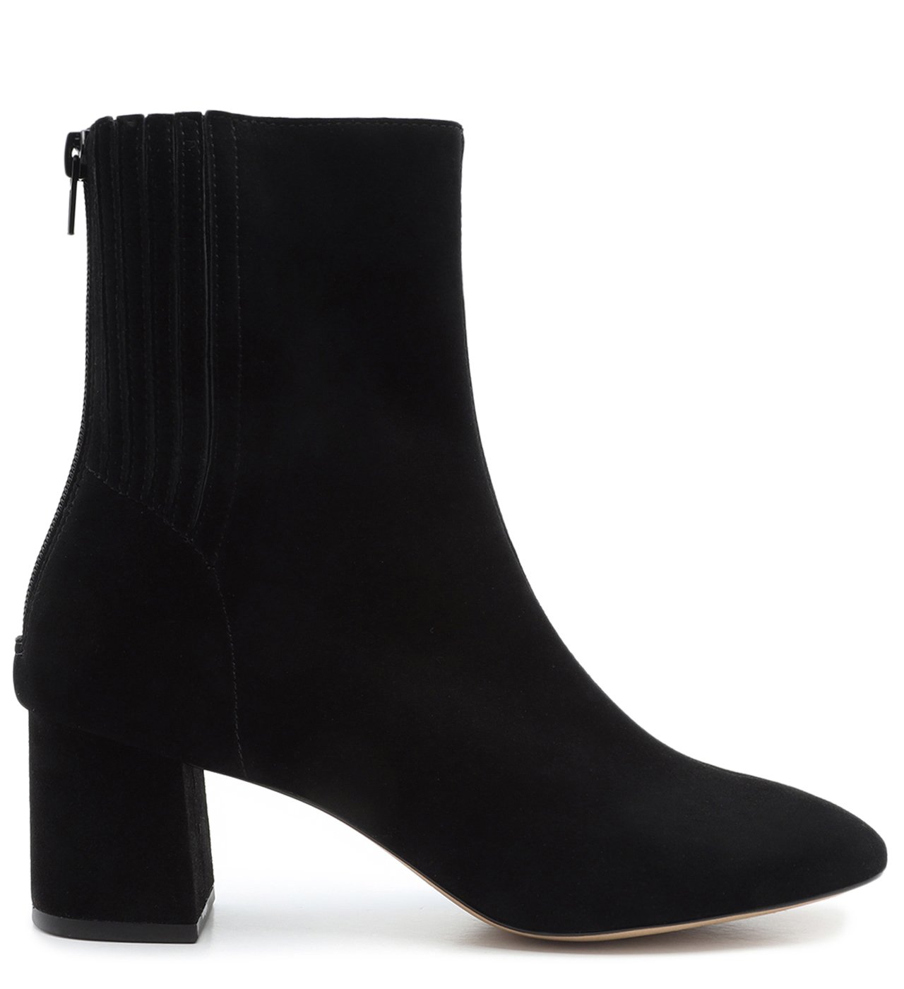 Bota Nobuck Salto Bloco Cano Curto Preta