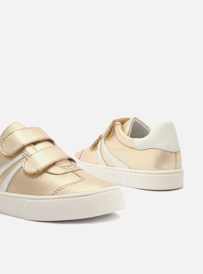 Tênis Infantil Dourado Velcro Branco