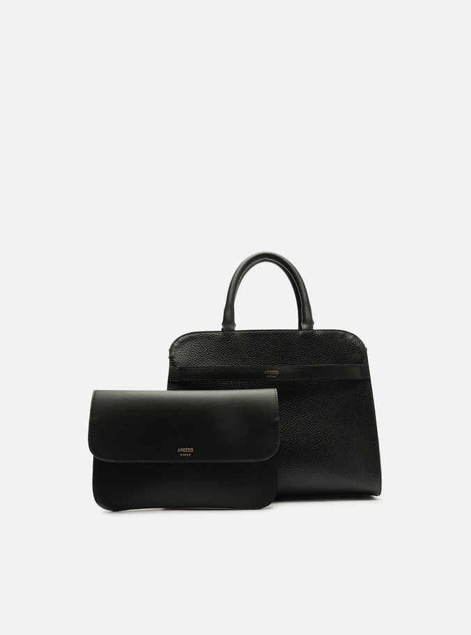 Bolsa Tote Preta Média Pouch Removível