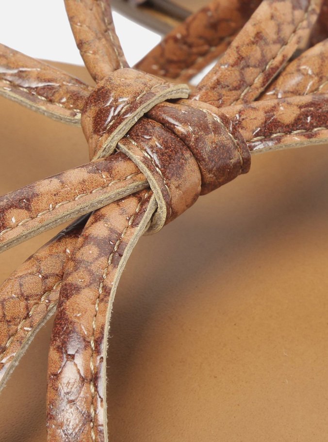 Sandália Rasteira Marrom Snake Eva