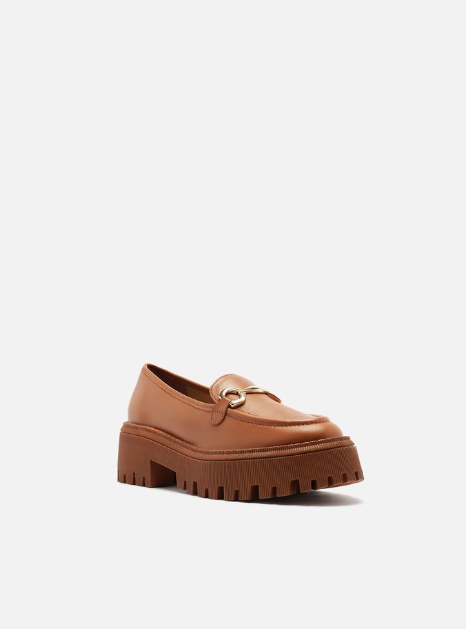Mocassim Marrom Caramel Couro Tratorado Bridão
