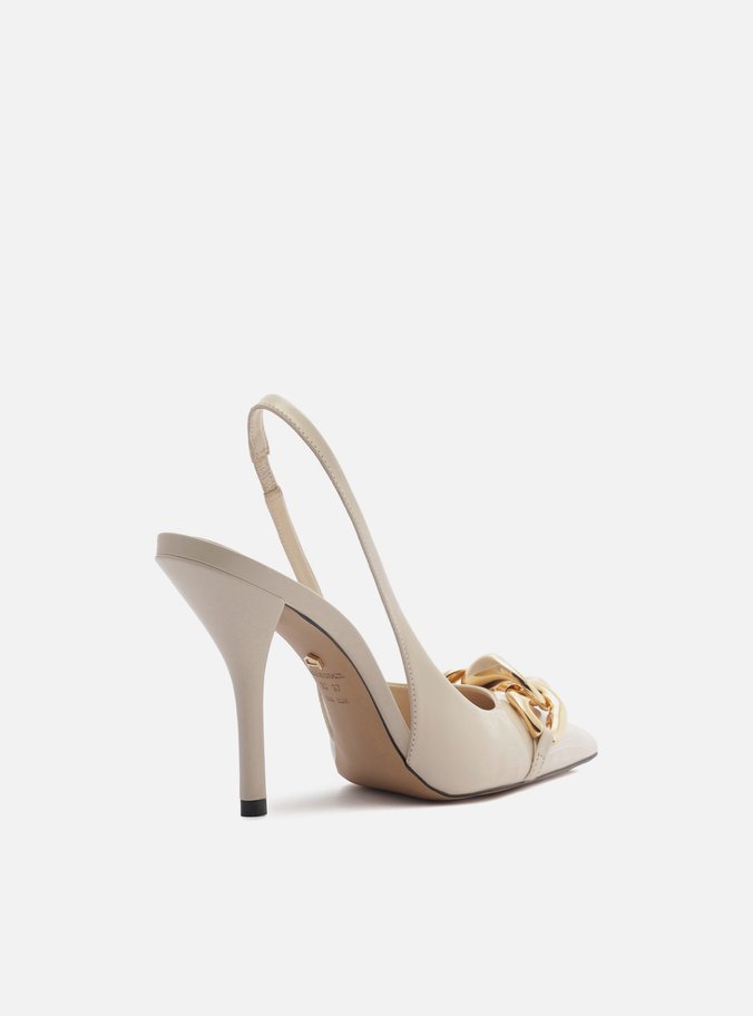 Scarpin Branco Salto Alto Slingback Elos