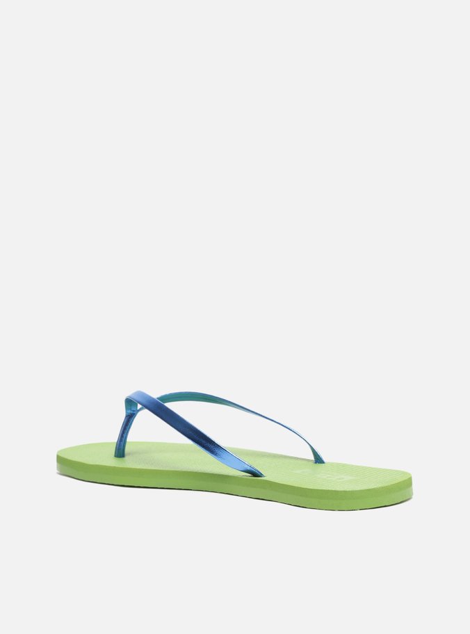 Chinelo de Dedo Verde Tira Metalizada Azul Brizza