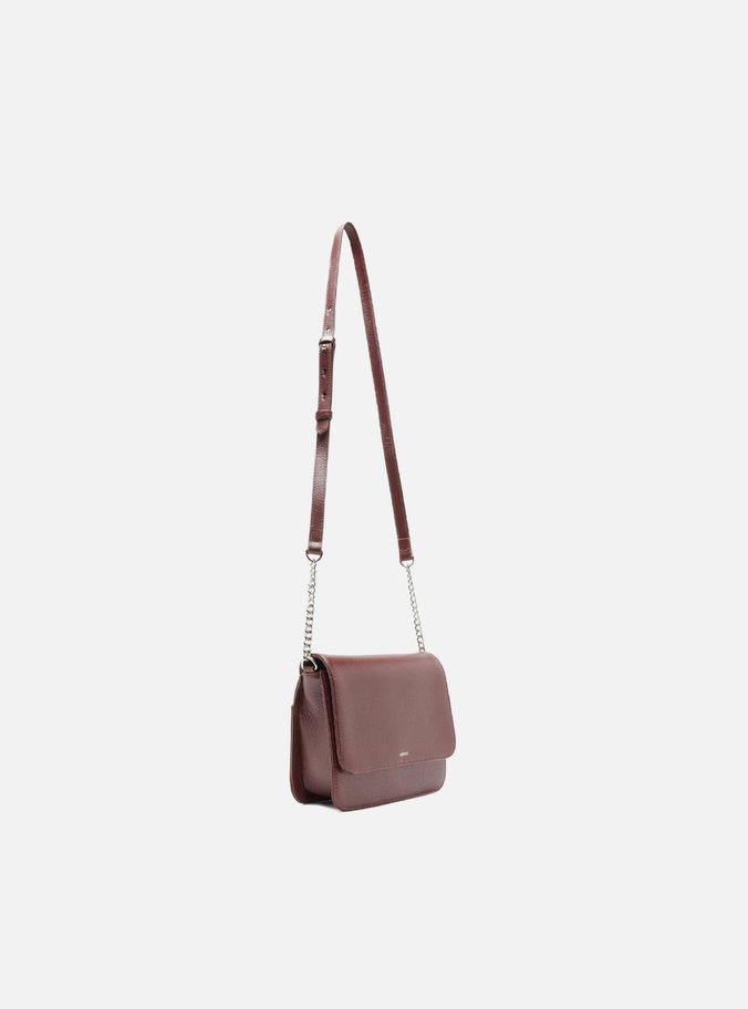 Bolsa Tiracolo Vermelha Couro Pequena Quadrada