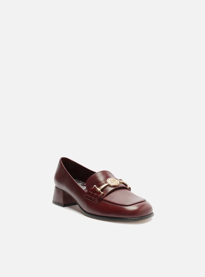 Loafer Vermelho Couro Bloco Medalha