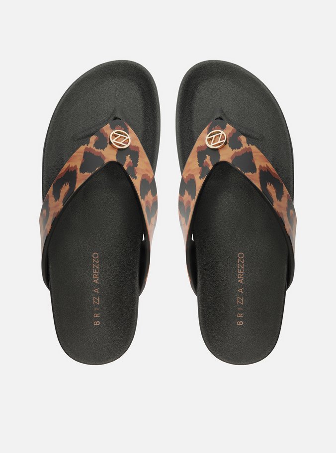 Rasteira Animal Print Tiras Brizza Flow