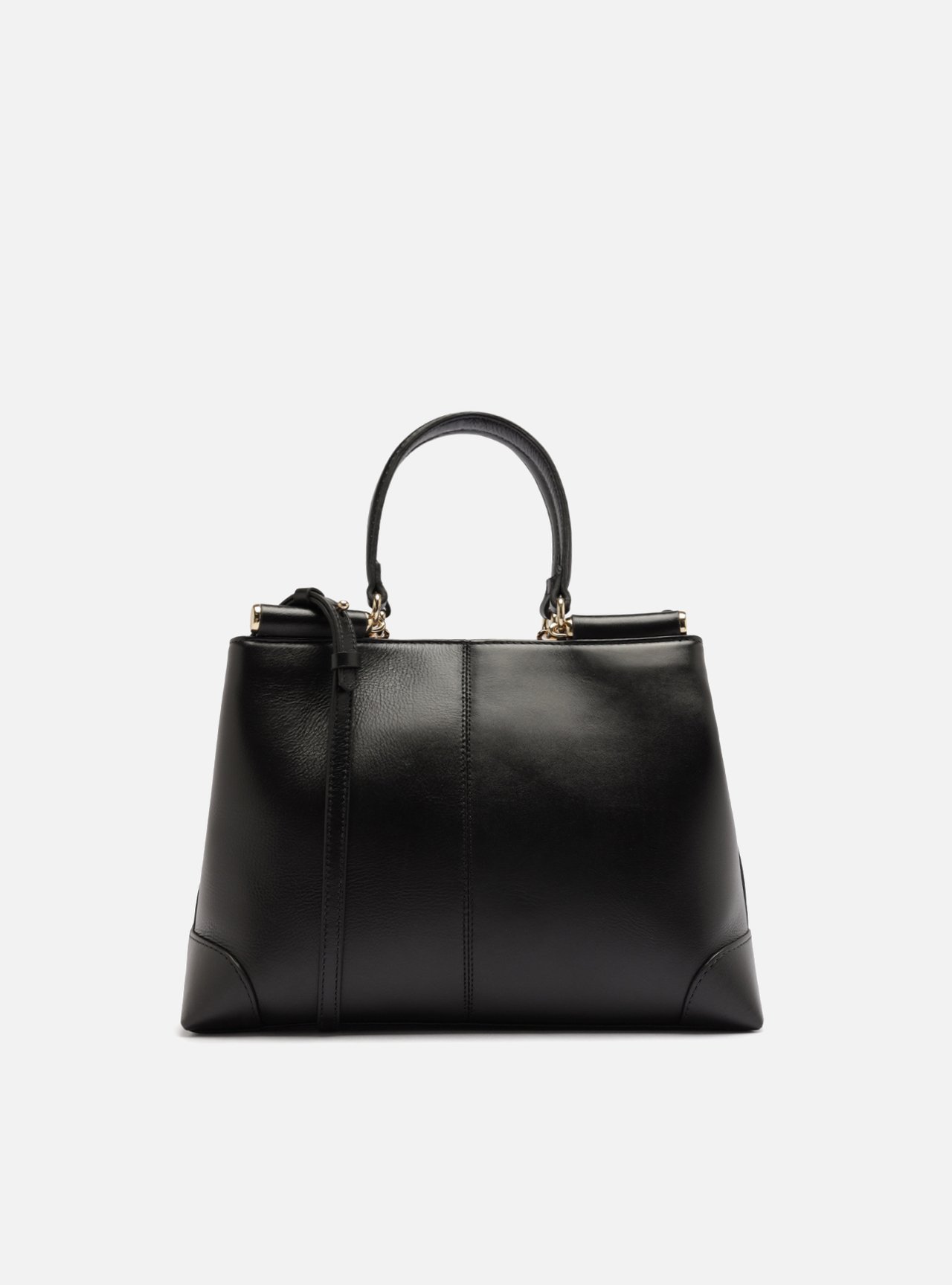 Bolsa Tote Preta Couro Media — foto 3