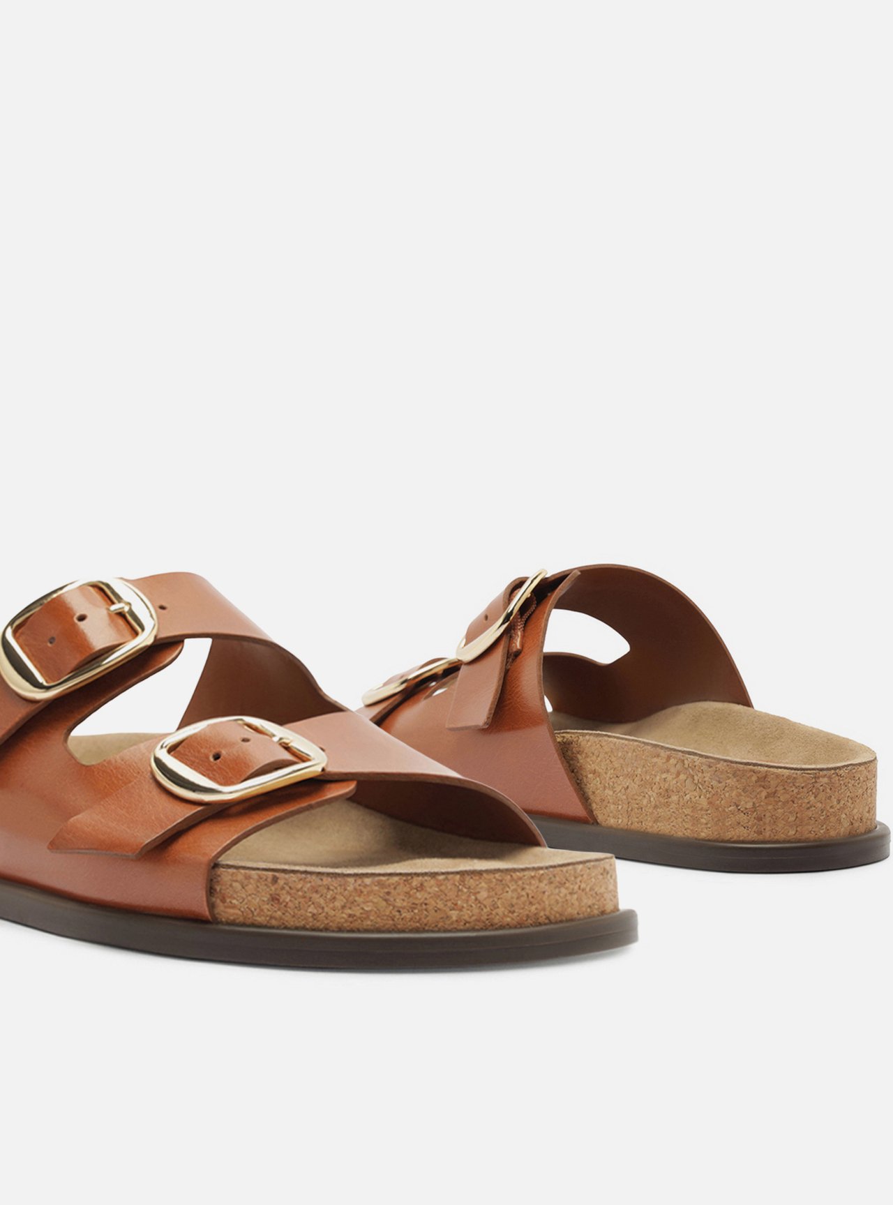 Sandália Papete Marrom Couro Flatform Metais — foto 4