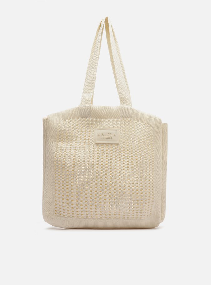 Bolsa Shopping Off-White Crochê Mônaco Grande