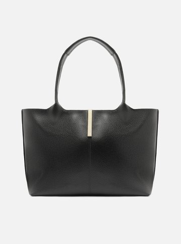 Bolsa Tote Preta Grande Metal Frontal