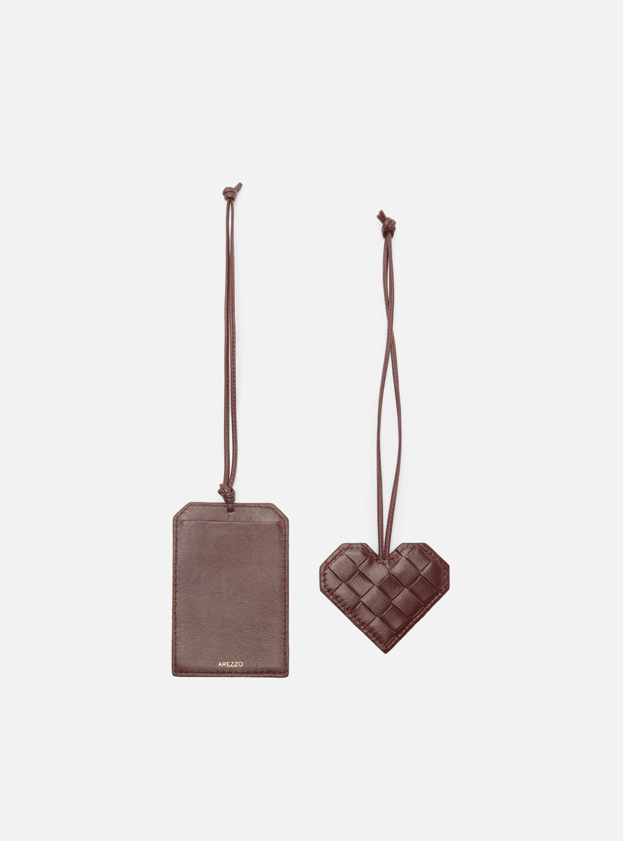 Acessório Bag Charm Vermelho Couro Tressê Coração — foto 2