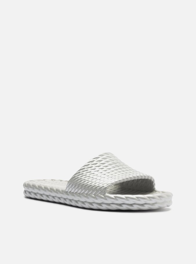 Chinelo Slide Prata Metal Marrocos