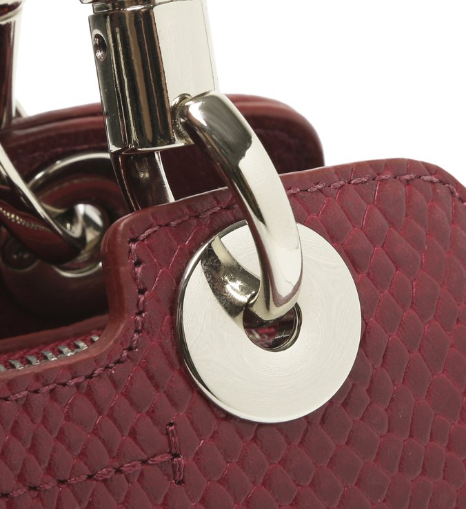 Bolsa Tote Couro Skin Média Bordô