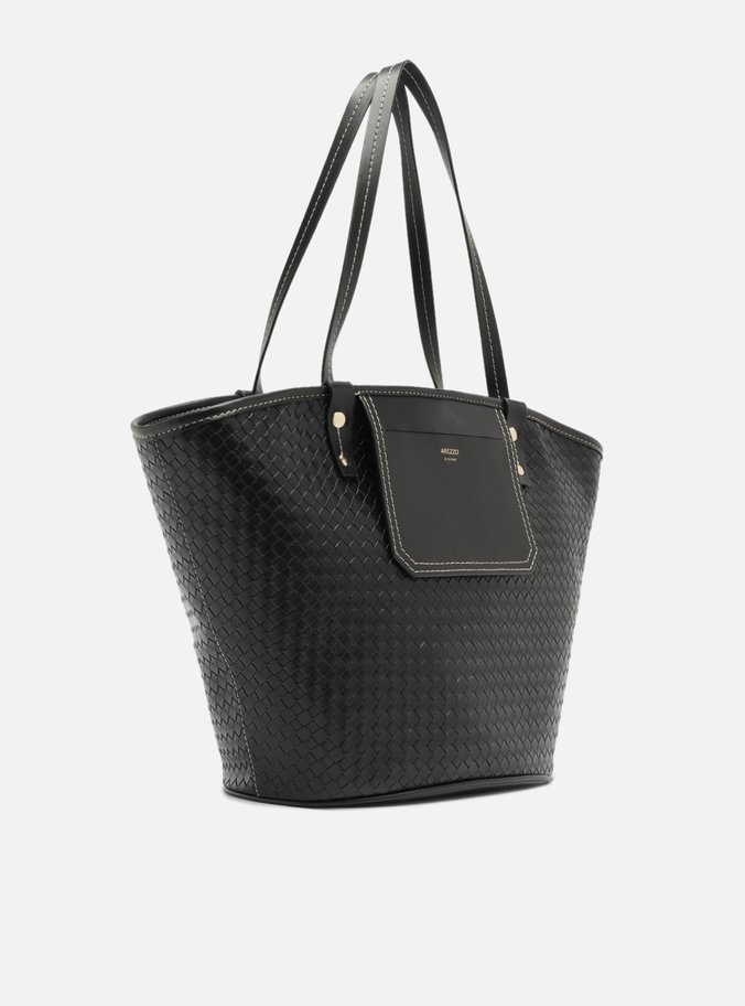 Bolsa Shopping Preta Tressê Grande Bolso Frontal