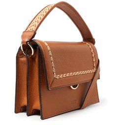 Bolsa Satchel Marrom Couro Turim Média Bolsa Satchel Marrom Couro Turim Média