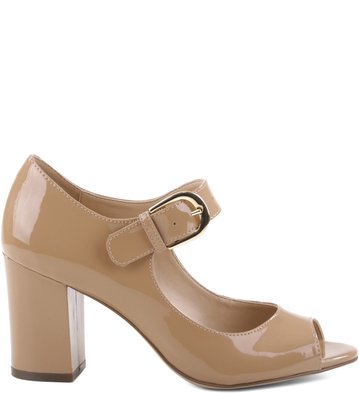 Peep-toe Boneca Verniz Nude-Rose
