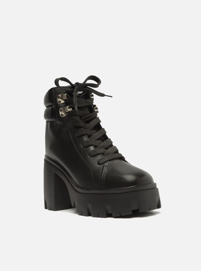 Bota Preta Couro Cano Curto Tratorada Harper